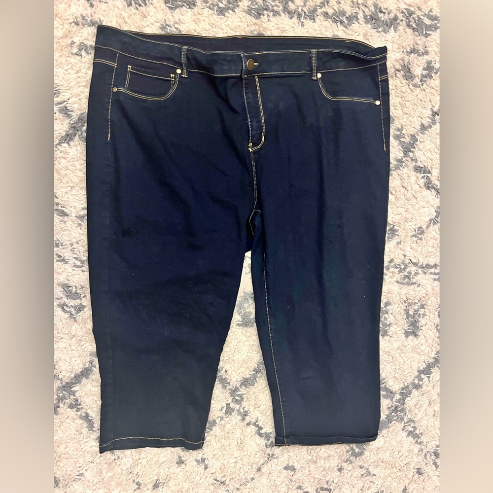 Philosophy Denim Stretch blue jean capris womens plus size 24W NWOT